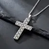 Moda Transfronteriza Colgante de Cruz de Acero Inoxidable Estilo Americano Personalizado de Moda Trenzado Patrón Retorcido Collar