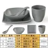 Juego de Mesa Cuatro Piezas Melamina Vajilla Restaurante Hotel Restaurante Hot Pot Comercial Plástico Imitación Porcelana Platos y Vasos Juego Tazón Anticaída