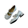 Zapatos Mary Jane para Mujer 2026 Primavera y Otoño, Punta Redonda Baja, Moño, Tacón Grueso, Antideslizantes, Resistentes al Desgaste, con Correa