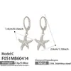 Pendientes colgantes de estrella con circonita de diamantes completos, modernos y versátiles, estilo europeo y americano, pendientes personalizados de acero inoxidable con borlas de lujo ligero