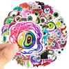 50 pegatinas de graffiti con forma de ojo malvado, ojos de terror, scooter, taza de agua, guitarra, pegatinas creativas para coche.