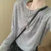 Blusa Básica de Color Sólido Microtransparente con Protección Solar para Mujer 2025 Primavera y Verano Nueva Delgada Versátil Holgada Ajustada Camiseta Top