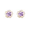 Nuevos Pendientes de Clip para Oreja Flor Estéreo de Zirconia Full Diamond de Otoño Super Brillantes Micro-Adornados Aspecto Adelgazante para Rostro Redondo Hebilla de Oreja Flor Grande para Mujer