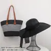 Conjunto de Chapéu de Palha e Bolsa para Comércio Exterior Transfronteiriço para Férias na Praia, Moderno e Versátil, Proteção Solar, Prático para Viagem, Bolsa de Ombro de Grande Capacidade
