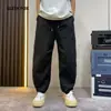 Pantalones de pierna curva simples versátiles transpirables de verano para hombre marca de tendencia americana sueltos guapos color liso casual de pierna recta modernos
