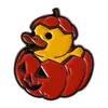 Broche de Calabaza Fantasma de Halloween de Dibujos Animados Pato Amarillo Pequeño Sombrero de Mago Insignia de Pato Adornos para Pines de Ropa Bolsas