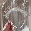 Diadema para cumpleaños de niña, gorro para bebé, niña, arreglo de año, accesorios fotográficos de dopamina, suministros para fiestas, decoración