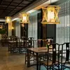 Nuevo candelabro de bambú estilo chino para casas de huéspedes, barras de bar, salones de té creativos y únicos, restaurantes de hot pot y comedores; Luminarias de linterna de bambú estilo chino