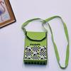 Bolso para teléfono móvil de estilo coreano con diseño de panda pequeño, bandolera de punto, bolso de mano con solapa, bolso informal para salir
