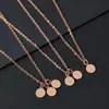 Colar de Aço Inoxidável em Estoque Transfronteiriço Aço Inoxidável Furo Externo Redondo Plano Corrente Cruzada Vazia Laser UV Impressão Colorida Material Gravação
