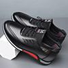 Tênis Casuais Masculinos de Couro de Cano Alto para Primavera, Sapatos Esportivos Confortáveis e Resistentes ao Desgaste com Solado Macio e Aumento de Altura, Calçados Masculinos Transfronteiriços de Comércio Exterior