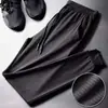 Calças de seda de gelo fino de verão calças casuais masculinas respirável malha cortada ar condicionado calças masculinas calças esportivas finas de secagem rápida moda