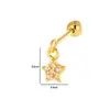 Pendientes Henson Exquisitos y Compactos con Corazón de Zirconia Microincrustada Cereza Redonda Estrella de Cinco Puntas con Cierre de Bola