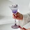 Vaso de Cristal de Tallo Alto con Patrón Espiral Morado Vidrio de Lujo Ligero Copa de Champán Copa de Cóctel Copa para Vino Tinto Copa para Whiskey Venta al por Mayor