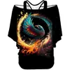 [Processamento Personalizado] Impressão Digital 3D Transfronteiriça Manga Curta Verão Colete Fino Top Feminino Roupa Íntima Camiseta