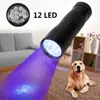 Lámpara de uñas, linterna morada, 12 lámparas, linterna UV ultravioleta, detector de dinero, lámpara de detección de agente fluorescente, banda 395