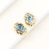 Sol Nube estilo antiguo Francés moderno natural concha de abulón aretes irregulares elegantes chapados en oro aretes de aguja de plata 925