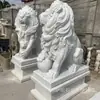 Enfeites de Leão em Pedra de Mármore, Esculturas em Pedra Natural, Leões de Pedra para Entrada, Venda Direta do Fabricante, Suporta Personalização de Tamanho