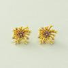 Joyería Qingdao aguja de plata 925 nuevo coreano fuegos artificiales incrustados circonita perla pendientes de botón diseño de nicho pendientes de alta gama