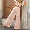 Amazon Comércio Exterior Transfronteiriço Novo 2026 Estampa Boêmia Versátil Moda Casual Calça de Perna Larga Feminina Calça Longa