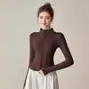Jaqueta de Yoga de Veludo Espesso Estilo Primavera Feminina Cardigã com Zíper Gola Alta Emagrecedor Elástico Manga Longa Top Quente