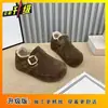 Sapatos de Algodão Birkenstock Slip-On com Forro de Fleece e Sola Grossa para Mulheres 2025 Nova Moda Outono e Inverno Versáteis e Confortáveis Sapatos de Algodão Retrô para Mulheres