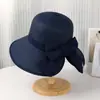 Chapéu de palha com laço novo da moda de verão chapéu de sol de lazer ao ar livre chapéu de sol de viagem chapéu de sol de aba larga