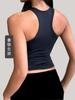 Garota Latte Secagem Rápida com Zíper e Bojo Roupa de Yoga Sexy Modeladora Treinamento de Corrida Esportes Fitness Colete
