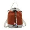 Bolso Cruzado Transfronterizo de Nuevo Estilo, Bolso Pequeño de Aspecto Elegante y Versátil para Salir, Mochila con Cordón de Color Contrastante, Mochila Pequeña Deportiva Impermeable