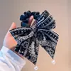 Faixa de Cabelo de Fita para Mulheres, Lenço de Seda para Rabo de Cavalo Baixo, Corda de Cabelo com Laço de Alta Qualidade, Acessórios de Cabelo Elegantes