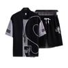 Traje Deportivo Casual Waffluged para Hombre Ropa de Verano a Juego Guapo Manga Corta Camiseta para Hombre Shorts Set de Dos Piezas
