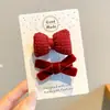Acessórios de Cabelo com Laço Vermelho de Ano Novo para Meninas, Presilhas de Cabelo Fofas e Doces, Prendedores de Cabelo e Acessórios de Cabeça Festivos para Bebês