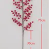 Atacado do fabricante artificial multi-galhos fruta vermelha fruta da sorte decoração de casa fruta vermelha feriado acessórios de decoração de Ano Novo ornamento de balde da sorte fruta vermelha