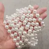 Partículas soltas de pérola com furos pulseira DIY chapéu de sol joias contas redondas luzes coloridas roupas gota d'água fio cortina pendurada partículas