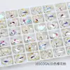 Dongzhou Rosa Sakura Recubierto Accesorios de Pedrería para Uñas Roca Dulce Corazón Retorcido Vidrio Puntiagudo Pedrería Brillante Adhesivo para Uñas Pedrería
