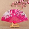 Tecido de Seda Borda Dourada Leque Dança Tradicional Chinesa Leque Estilo Chinês Fabricante Venda por Atacado Leque Dobrável Feito à Mão