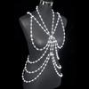 Sujetador sexy con tiras de diamantes grandes de cristal, ropa de actuación escénica, accesorios para el pecho, cadena brillante para el pecho, cadena corporal, joyería