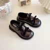 Zapatos de Cuero con Lazo de Moda para Niñas 2026 Nuevo Estilo Primavera y Otoño Zapatos Individuales Versátiles para Niños Mocasines Elegantes para Niñas Pequeñas