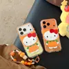 Cabeça de Abóbora Desenho Animado Fofo Gato Kt Adequado para Capa de Celular Apple 17Promax Bolsa Iphone16 15 Halloween 14