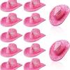 Mini chapéu de cowboy neon feminino flash Chapéu de cowboy ocidental Festa suprimentos de discoteca Chapéu pequeno colorido rosa