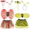 Alas de Mariquita para Niños Falda de Malla Ropa de Insectos para Actuaciones Ropa de Abejas para Actuaciones Alas de Escarabajo Ropa de Baile Palo de Hada