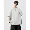 Camiseta masculina de manga curta com design avançado e zíper, moda americana de verão, versátil, casual, camisa de meia manga interna