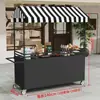 Carrinho de Feira ao Ar Livre, Feira Noturna, Barraca de Rua Móvel, Carrinho de Lanches, Carrinho de Refeições, Carro de Eventos Comercial, Barraca de Mercado, Carrinho de Vendas