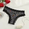 Sexy Encaje Puntada Halloween Estampado Graffiti Navidad Sin Marca Hielo Seda Tanga Transpirable Femenino Tanga 367