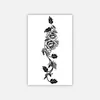 Adesivos de Tatuagem de Trepadeira de Rosas Verticais Preto e Branco, À Prova d'Água e Duradouros, Adesivos de Tatuagem Florais Vintage de Alta Qualidade para Braços e Cintura