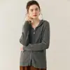 Nuevo Cárdigan de Cachemira Pura para Mujer Otoño e Invierno, Sudadera Gruesa de Canalé Ajustada, Chaqueta Cálida, Prendas de Punto Casual