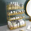 Popular estante de hierro de múltiples capas, estante de almacenamiento de cosméticos sin montaje, organizador de escritorio para cuidado de la piel para dormitorios estudiantiles