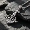 Collar con colgante de calavera punk para hombre de personalidad dominante, rock, ancla de la Marina, colgante de acero de titanio SP492