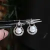 Accesorios DIY Base de arete de perla calabaza de plata de ley S925, base de arete de plata exquisita y compacta para mujer, producto semiacabado 5-7 mm