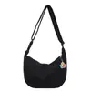 Pana estilo perezoso versátil para el día a día bolso de hombro cruzado de pana a rayas de color sólido tipo albóndiga para mujer